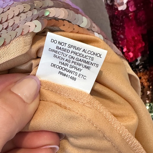 Mac Duggal 93724 Rainbow Sequin Long Sleeve Mini Cocktail Dress- Size 4 - Picture 11 of 14